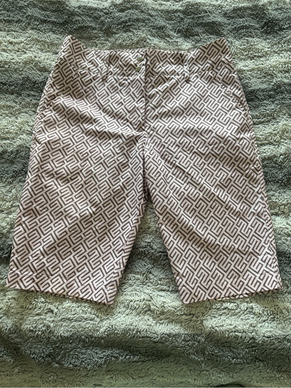 GG blue Geometric Print Women's Bermuda Golf Shorts Coolmax With Lycra